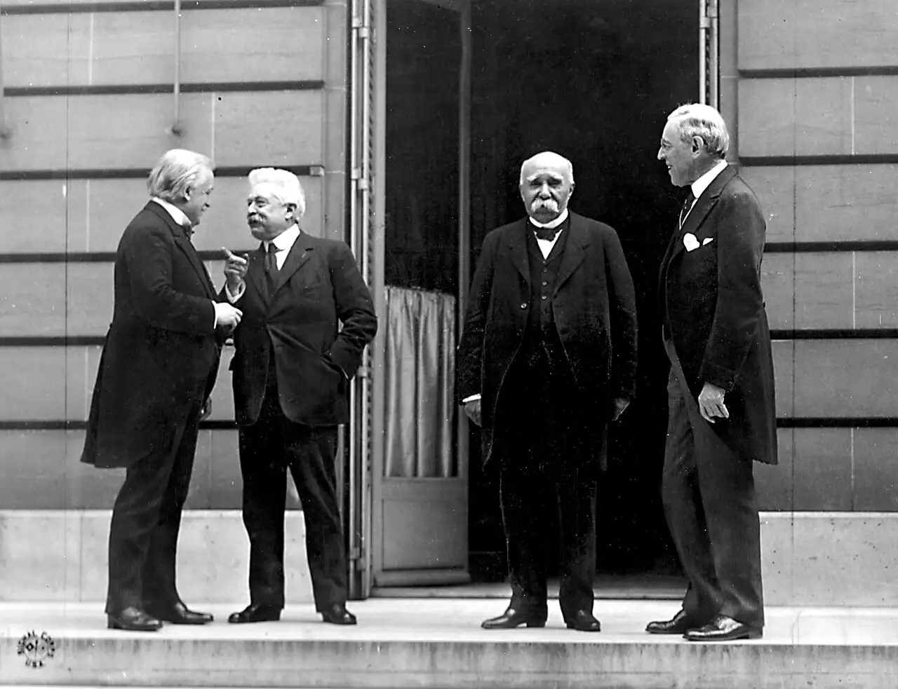 The Council of Four at Versailles: Lloyd George, Orlando, Clemenceau, Wilson, May 1919