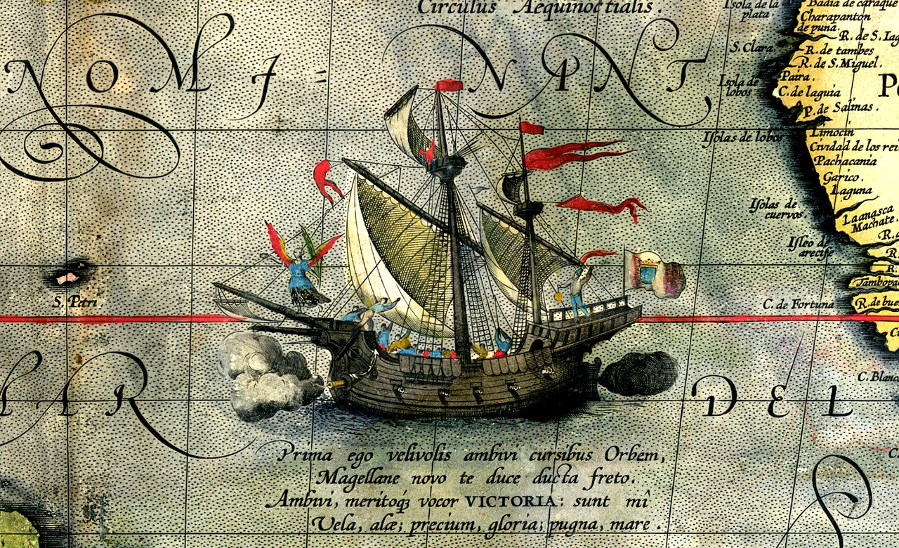 Карта кругосвітнього плавання Магеллана, 1519—1522