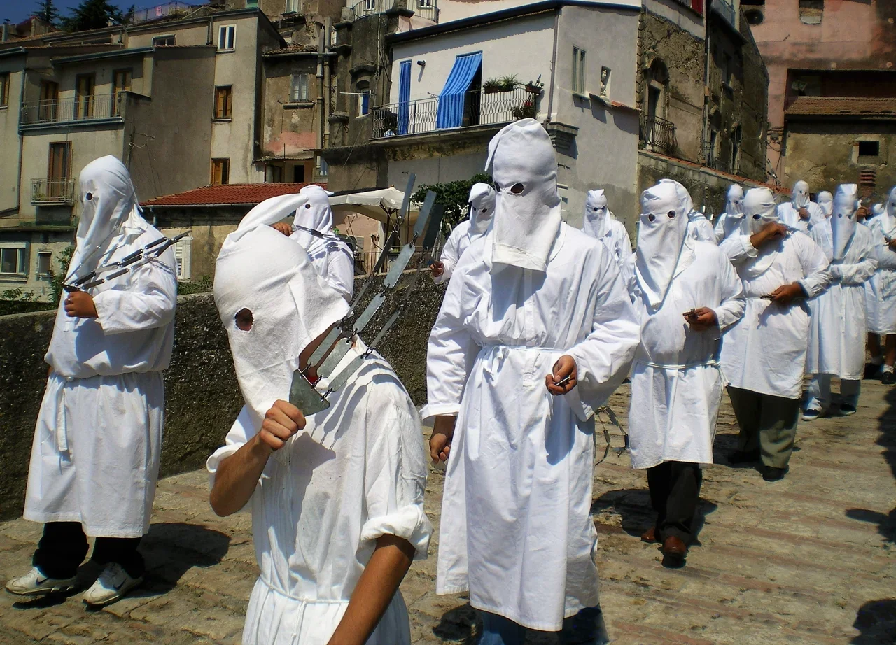 A procession of Flagellants at Tournai, 1349