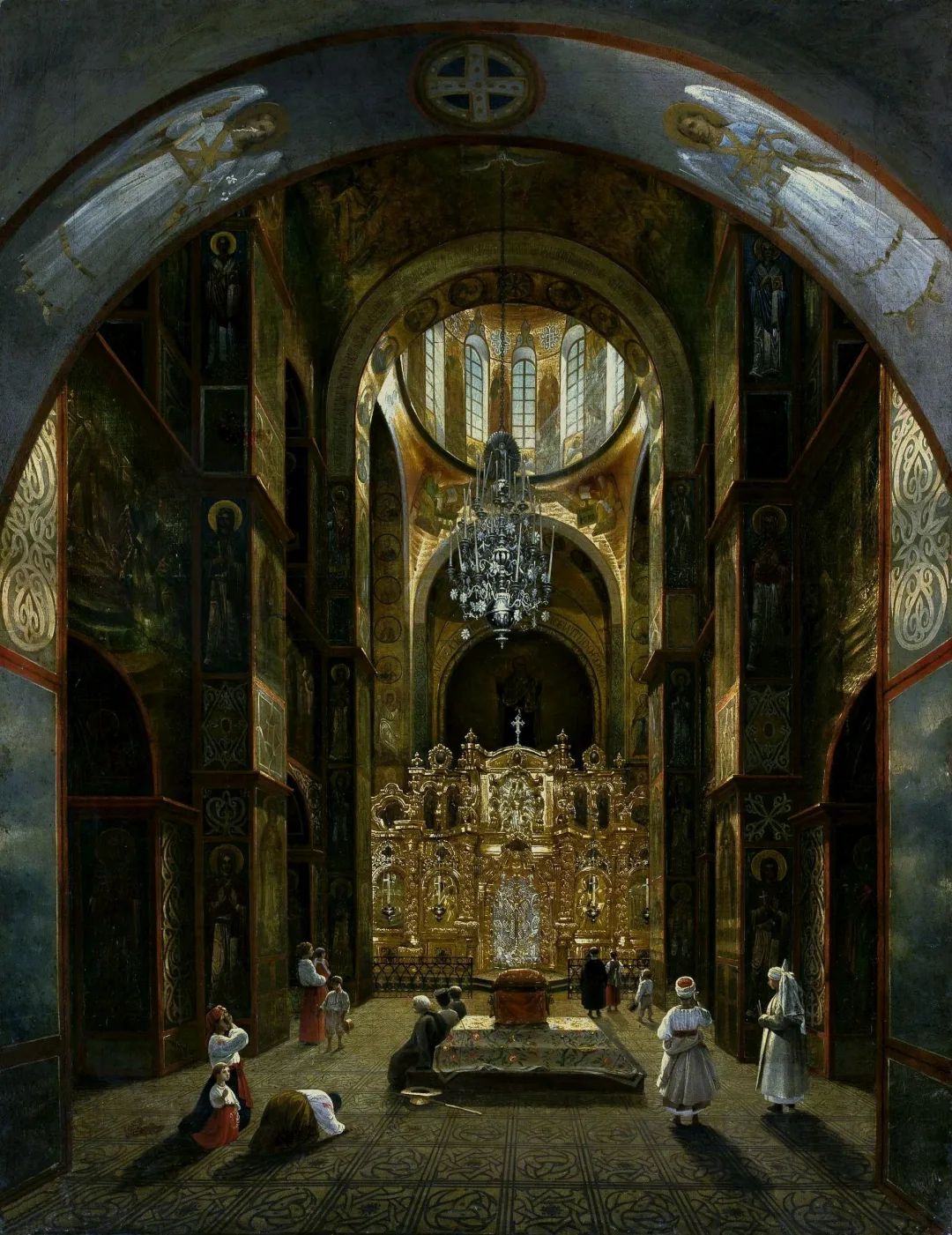 Інтер'єр Софії Київської — картина Михайла Сажина (1854).