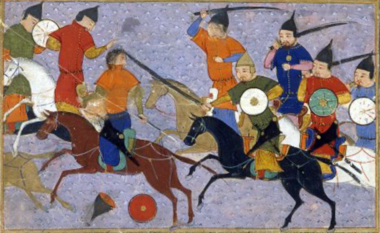 The siege of Zhongdu (Beijing) 1215 — miniature from <em>Jami al-Tawarikh</em>