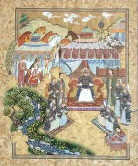 The young Temüjin — miniature from a Yuan or Persian manuscript