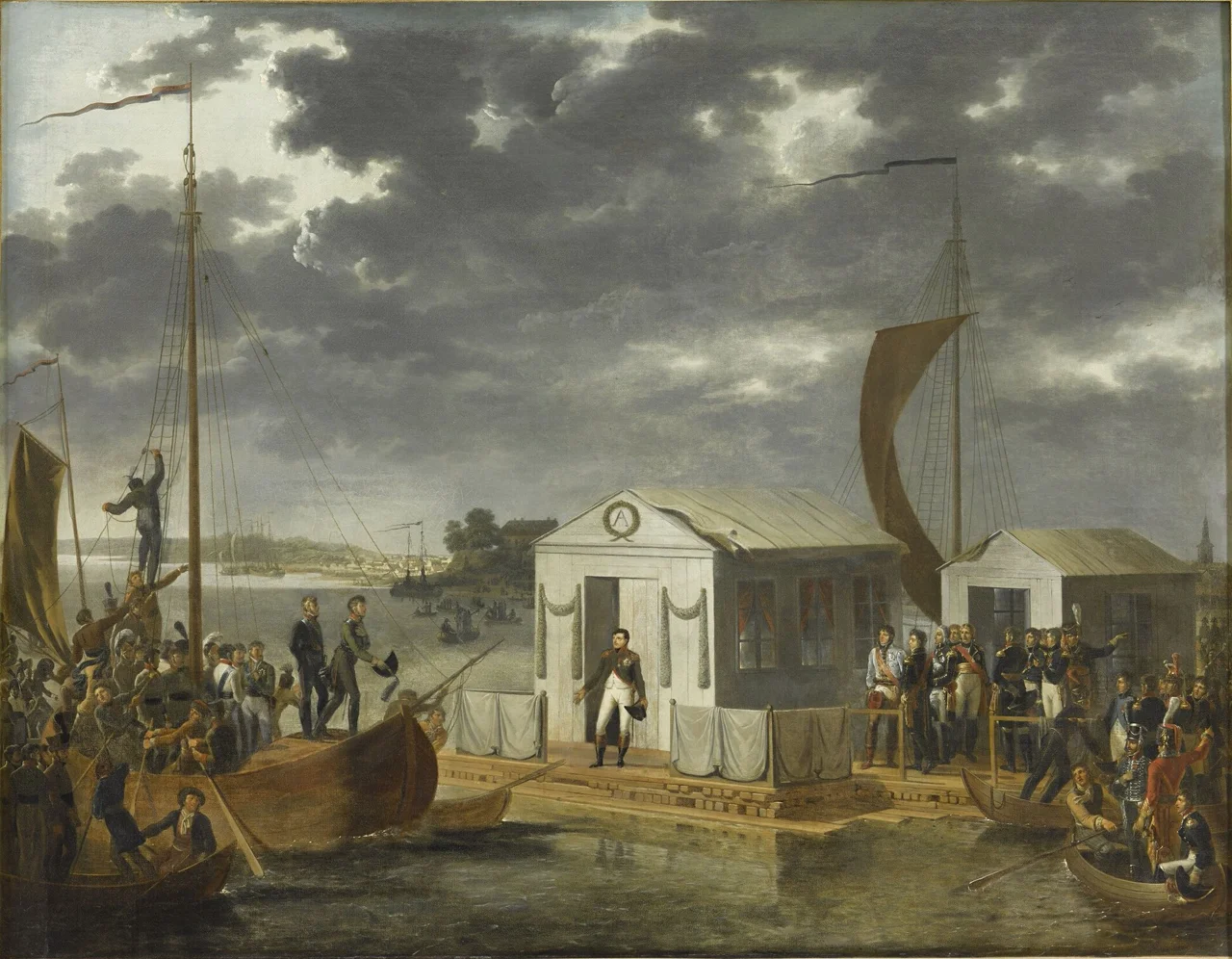 Meeting of Napoleon and Alexander I on the raft at Tilsit, 25 June 1807