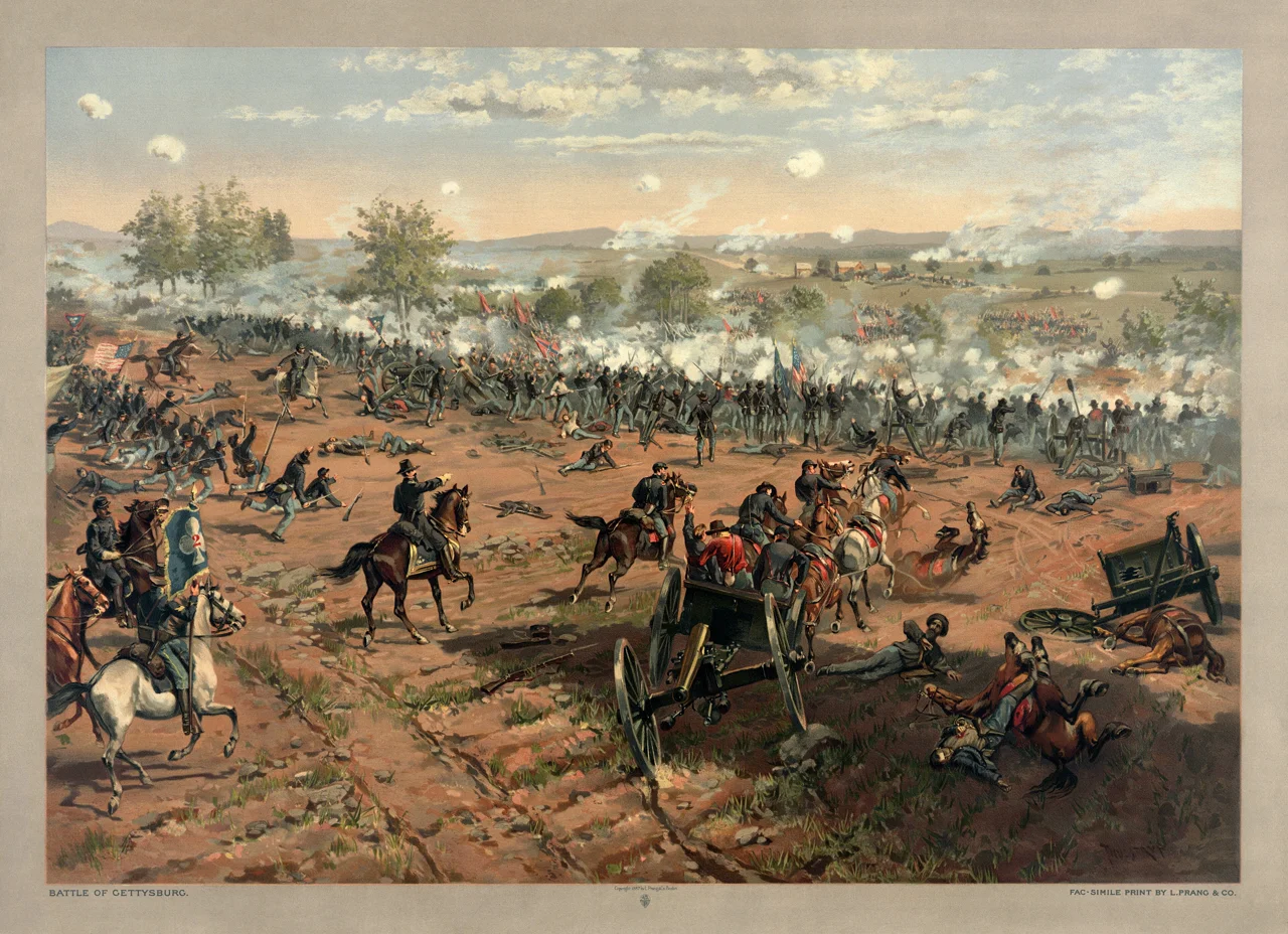 Битва при Геттисбергу — літографія Currier & Ives
