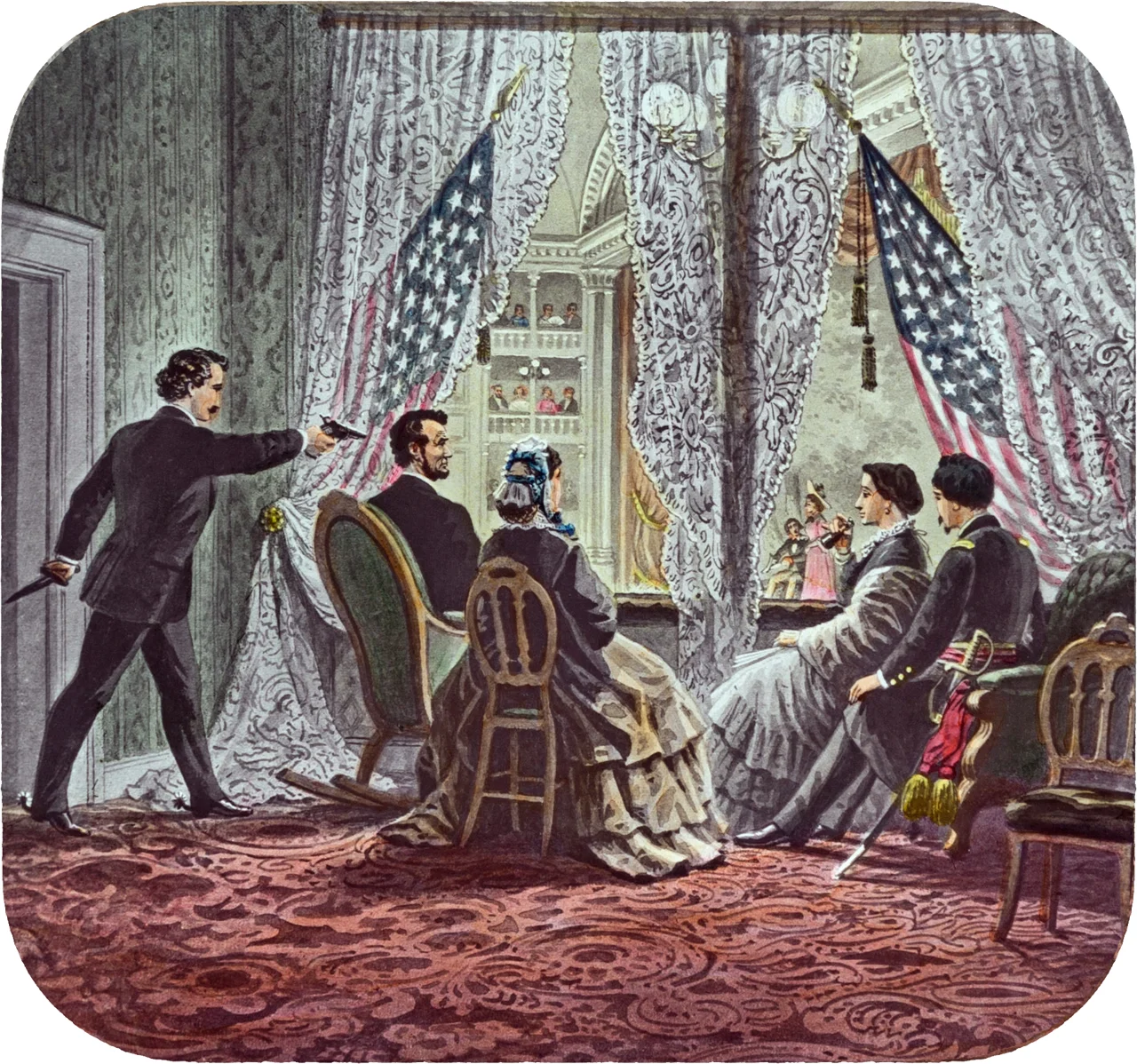 Currier & Ives, «Вбивство президента Лінкольна», 1865